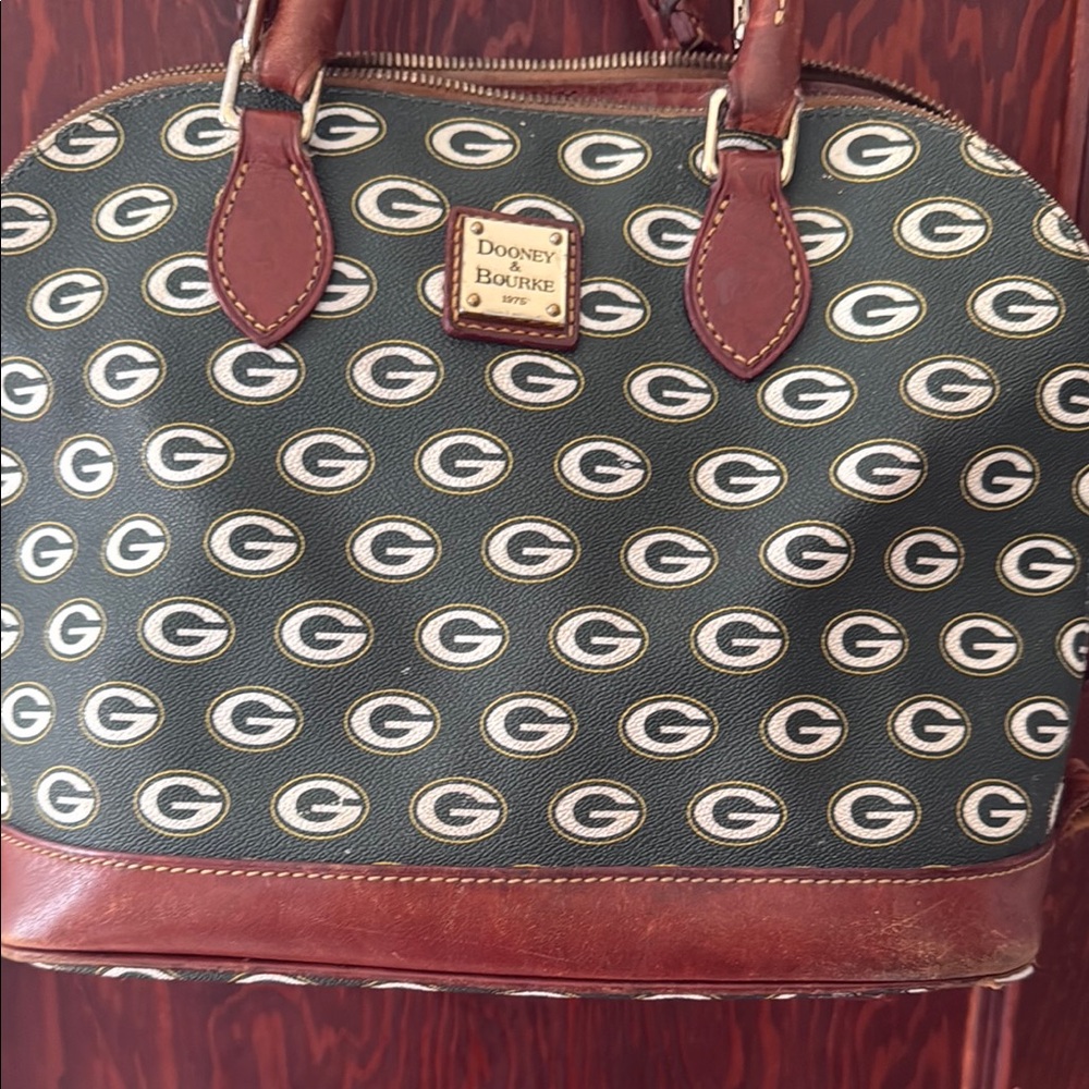 Dooney & Bourke Green Patterned Satchel